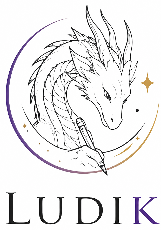 Ludik' — dragon dessinant au crayon